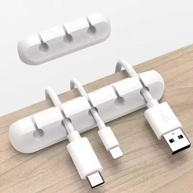 Desk Organizer - مشبك سيليكون لتنظيم كابلات USB، مشابك