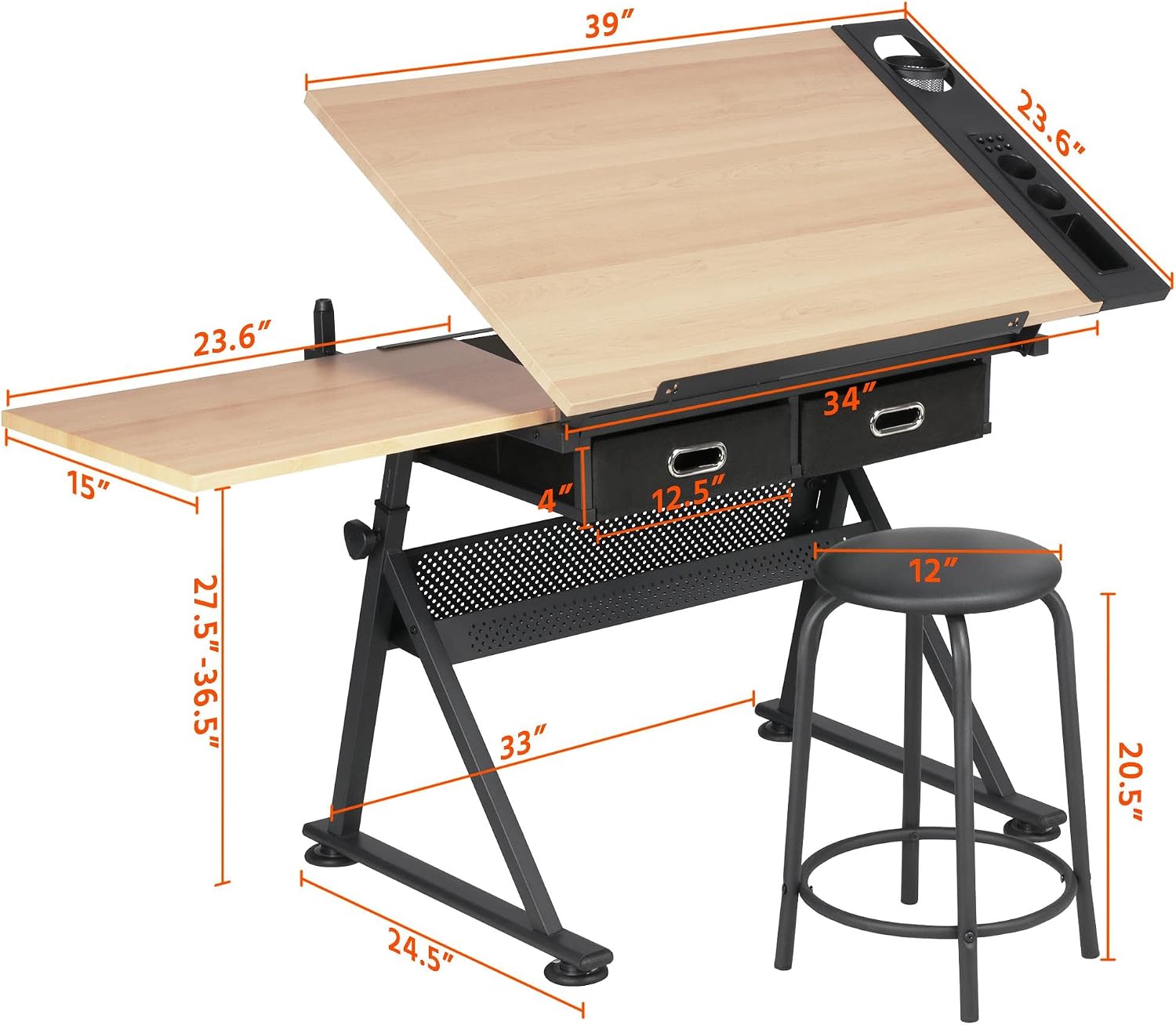 طاولة رسم قابلة للتعديل مع كرس - مراجعة Office Stool وسعره