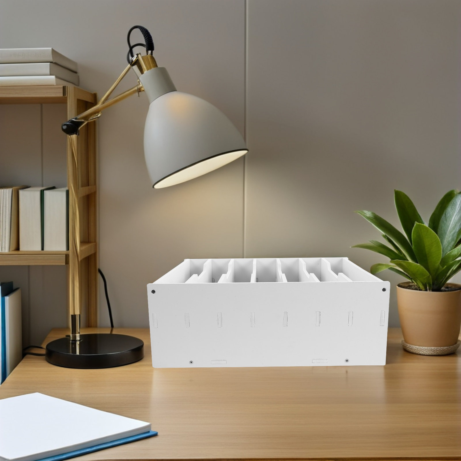 صندوق تخزين نقود خشبي مع فواصل - مراجعة Desk Organizer وسعره